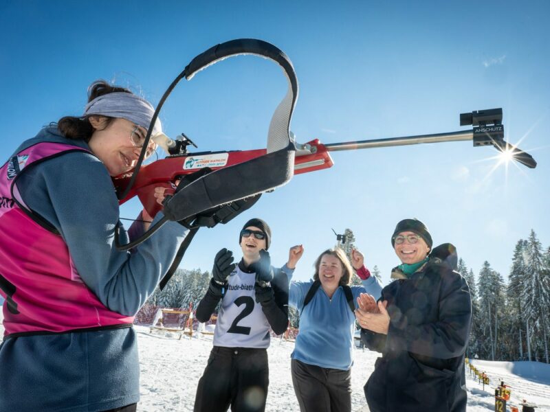 Initiation biathlon à Autrans : en hiver comme en été